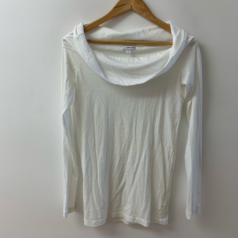 James Perse White Long Sleeve Blouse Size 2